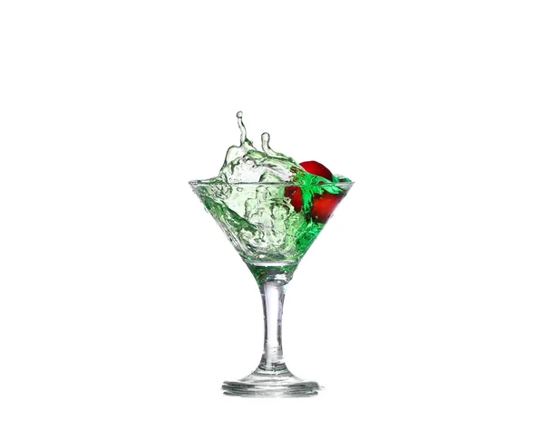 Green cocktail with  isolated on white background — Stock Photo, Image