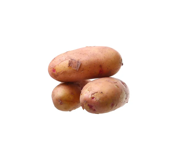 가까이서 흰 배경에 격리되어 있는 감자 — 스톡 사진