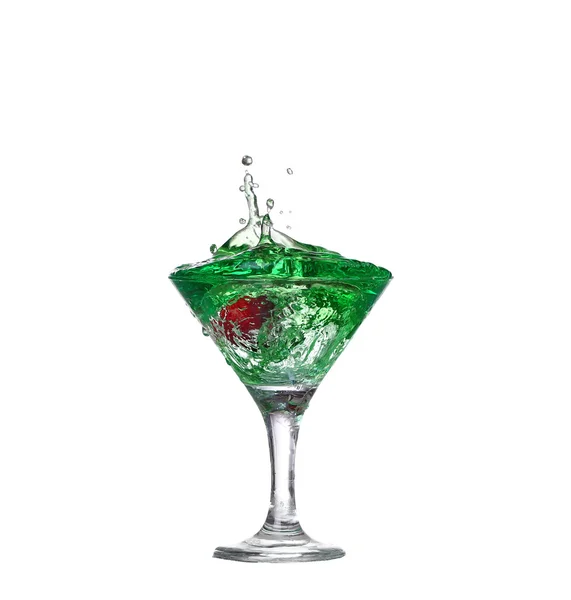 Grüner Cocktail mit isoliertem auf weißem Hintergrund — Stockfoto