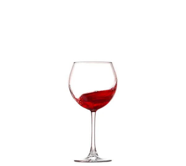 Wine collection - Splashing red wine in a glass. Isolated on white background — Stock Photo, Image