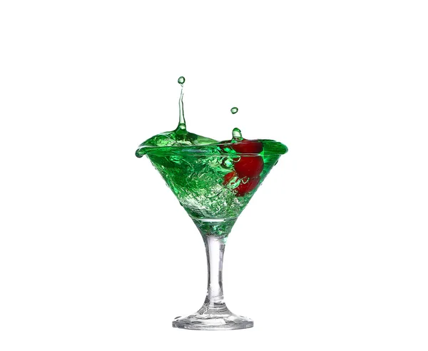 Зелений коктейль з ізольованим на білому фоні — стокове фото