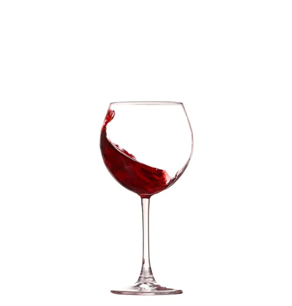 Wine collection - Splashing red wine in a glass. Isolated on white background — Stock Photo, Image