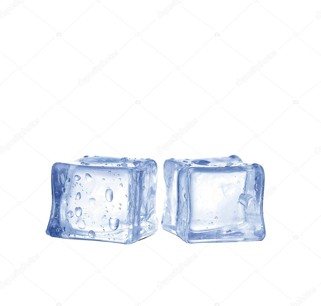 ice cubes on white background