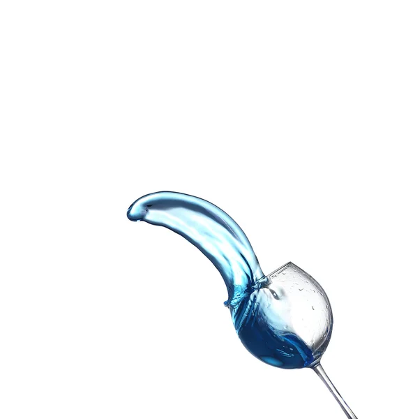 Blue alcoholic cocktail on white isolate splash — Stock Photo, Image