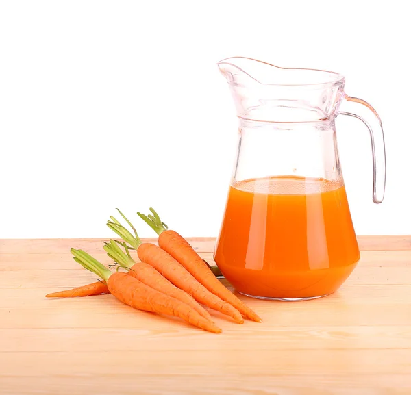 Cibo sano - carote e succo di carote — Foto Stock