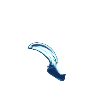 Beyaz arka plan üzerinde izole mavi splash portre çekimi