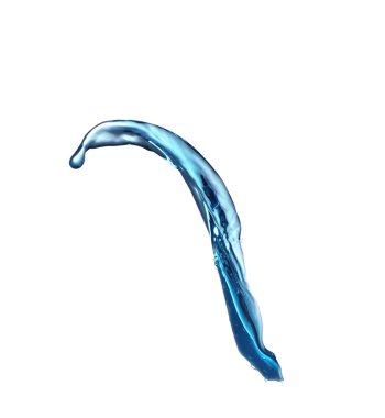 Beyaz arka plan üzerinde izole mavi splash portre çekimi