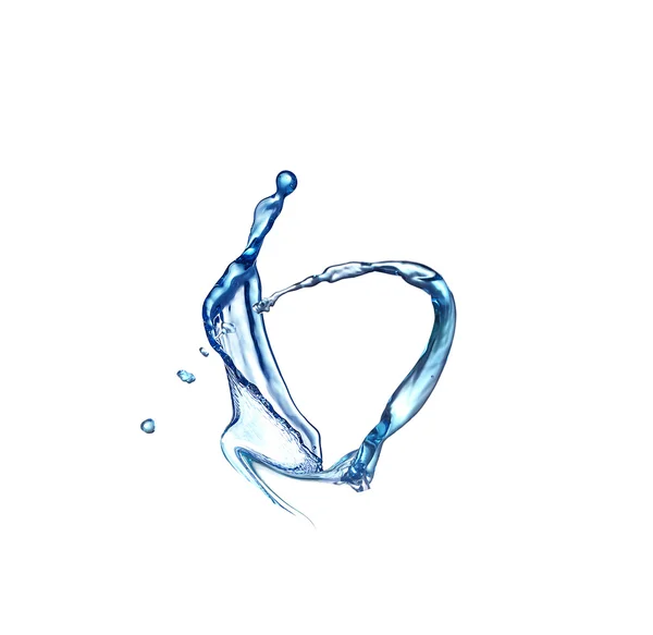 Blue splash close seup shoot, isolated on white background — стоковое фото