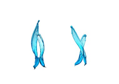 kolaj mavi splash portre çekimi, beyaz arka plan üzerinde izole