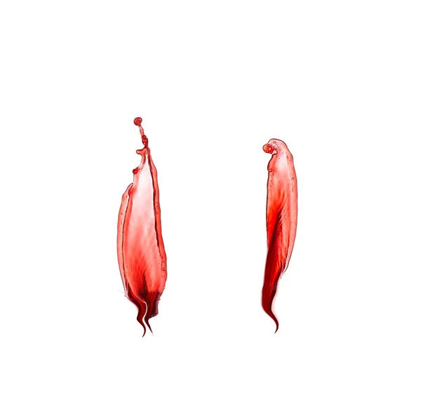 Collage Rotweinspritzer isoliert auf weißem Hintergrund — Stockfoto