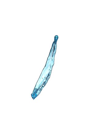 Beyaz arka plan üzerinde izole mavi splash portre çekimi