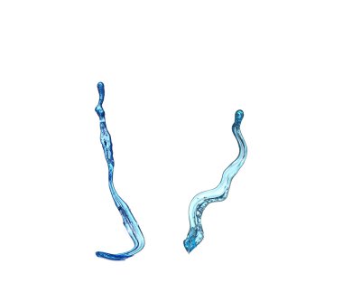 Beyaz arka plan üzerinde izole mavi splash portre çekimi