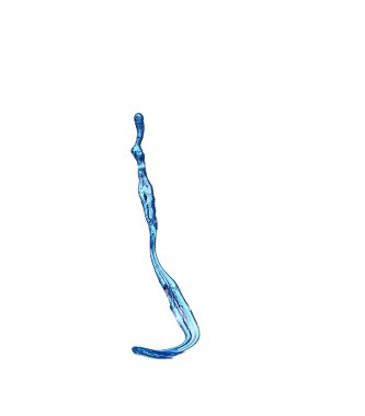 Beyaz arka plan üzerinde izole mavi splash portre çekimi