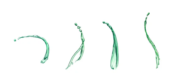 Spruzzi di succo verde su sfondo bianco — Foto Stock