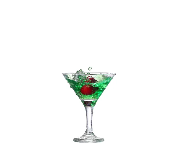 Cocktail vert avec isolé sur fond blanc — Photo
