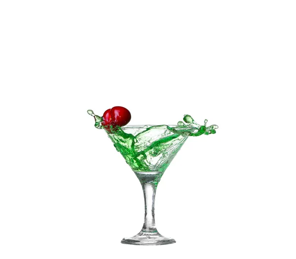 Yeşil izole üzerinde beyaz arka plan ile kokteyl — Stok fotoğraf