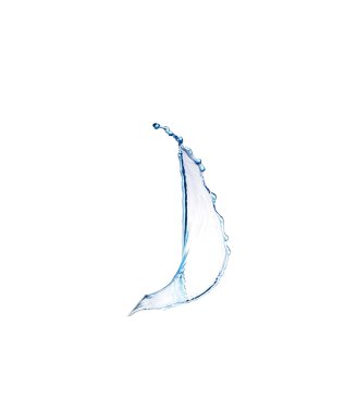 Beyaz arka plan üzerinde izole mavi splash portre çekimi