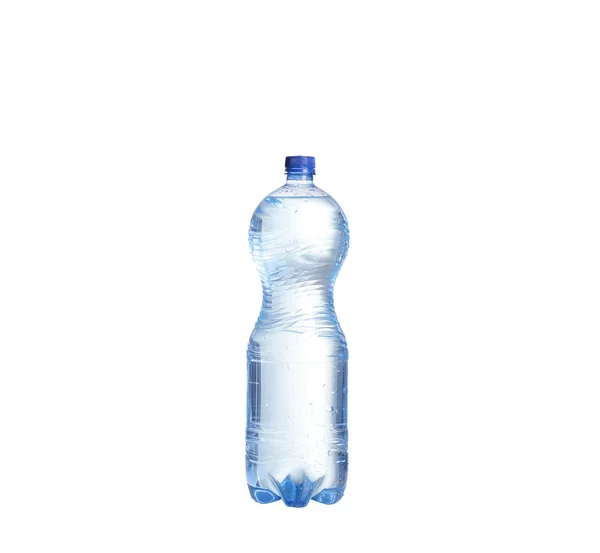 Soda water bottle with blank label. Isolated on white — Stock Photo, Image