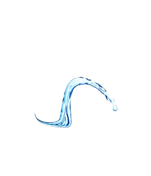 Μπλε splash closeup σουτ, που απομονώνονται σε λευκό φόντο — Φωτογραφία Αρχείου