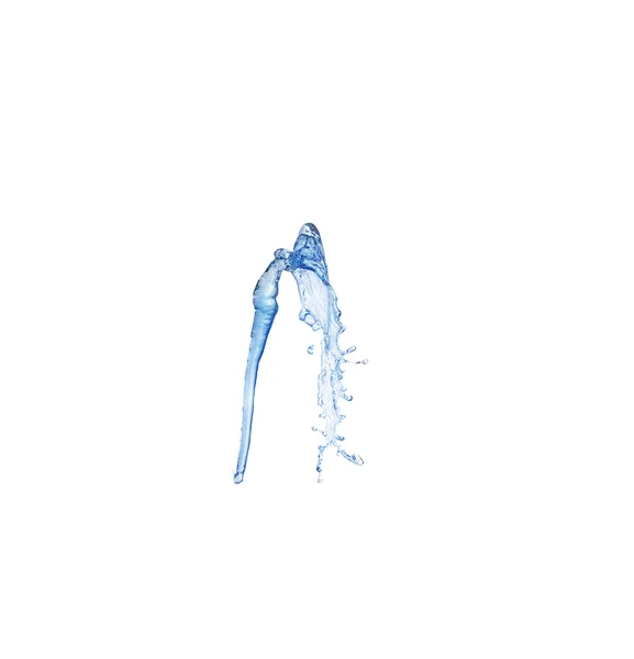 Blue splash closeup shoot, isolated on white background — Stock Photo, Image