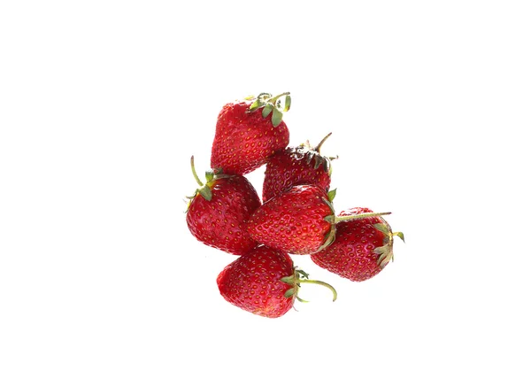 Hintergrund von Erdbeeren in zwei Reihen in isolierter Draufsicht — Stockfoto