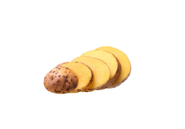 하얀 배경에 고립된 감자 — 스톡 사진