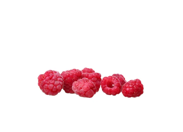在白色背景上的成熟红树莓 — 图库照片
