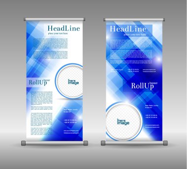 Roll Up Banner Abstract Geometric Colourful Design, Advertising  clipart