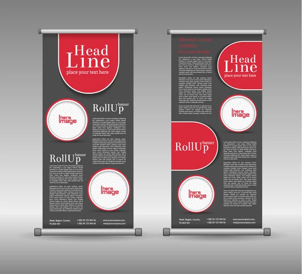 Roll Up Banner Design colorido geométrico abstrato, Publicidade —  Vetores de Stock