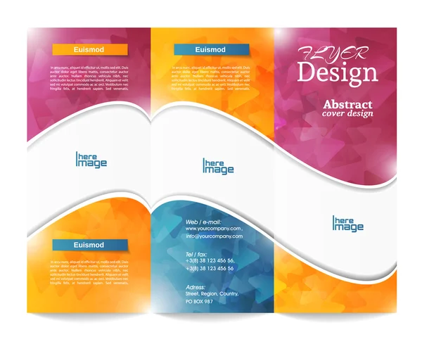 Tri-fold Brochure Template.Corporate sfondo aziendale o baia — Vettoriale Stock