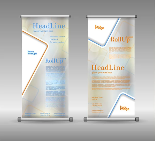Roll Up Banner Design géométrique coloré abstrait, publicité — Image vectorielle