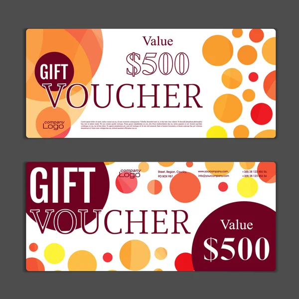 Gift voucher template. Can be use for shopping cards, discount c — Stock Vector