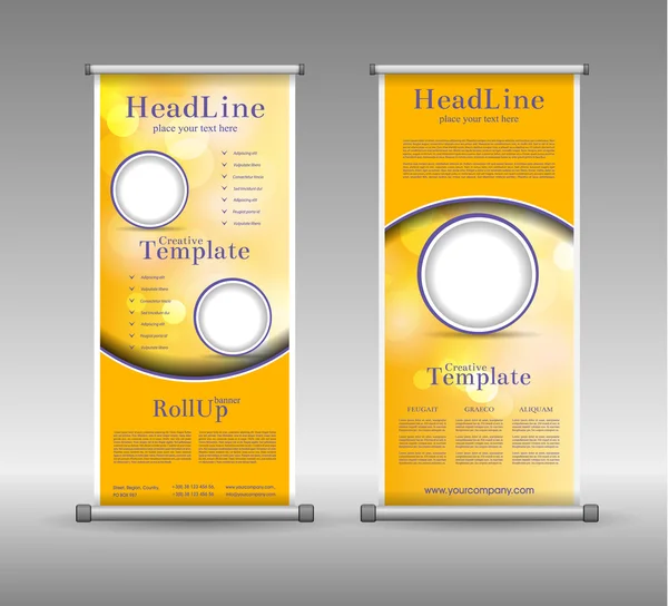 Roll Up Banner astratto geometrico colorato Design, Pubblicità — Vettoriale Stock