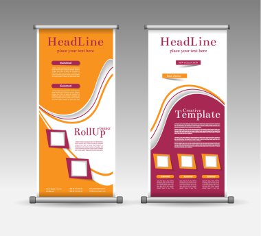 Afiş soyut geometrik renkli tasarım kadar rulo.