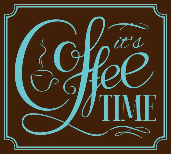 Het is koffie tijd - belettering. Koffie citaten. Handgeschreven ontwerp — Stockvector