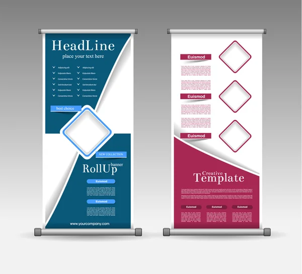 Roll Up Banner Design colorido geométrico abstrato . — Vetor de Stock