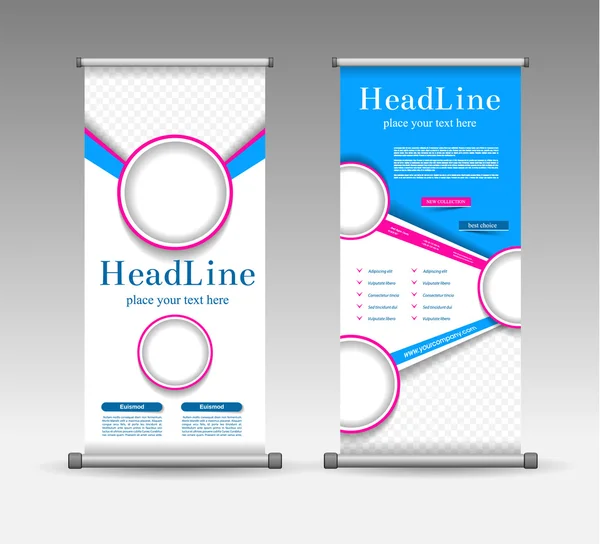 Roll Up Banner Design géométrique coloré abstrait . — Image vectorielle