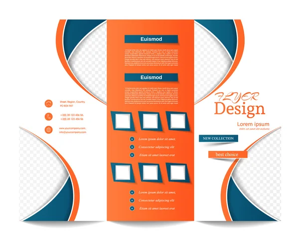 Tri-fold Folleto Template.Corporate fondo de negocios — Archivo Imágenes Vectoriales