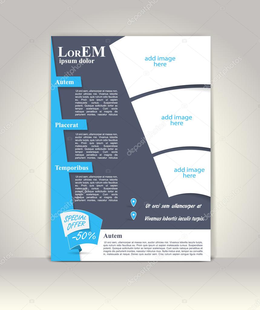 Flyer, brochure or magazine cover template