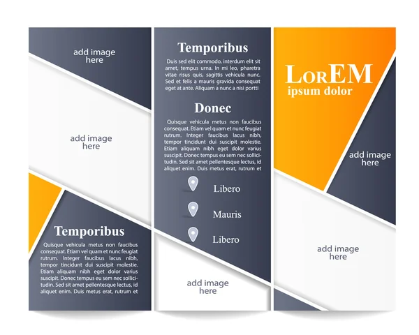 Tri-fold brochure template — Stock Vector