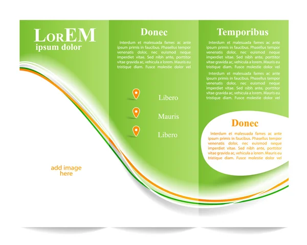 Tri-fold brochure template — Stock Vector