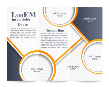 Tri-fold brochure template clipart