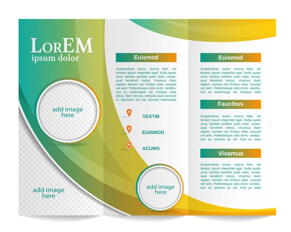 Tri-fold brochure template — Stock Vector