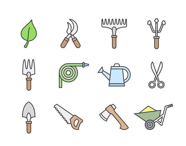Ikony narzędzi ogrodniczych — Wektor stockowy