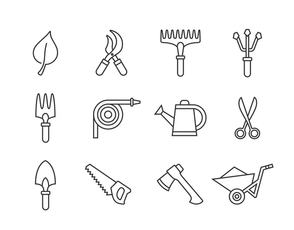 Tuingereedschap iconen — Stockvector