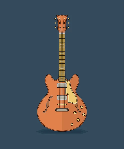 Flache Ikonen der Gitarre — Stockvektor