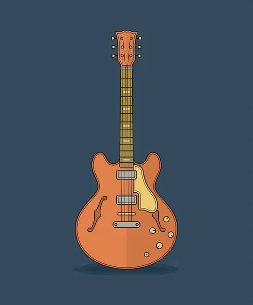 Iconos planos de guitarra — Vector de stock