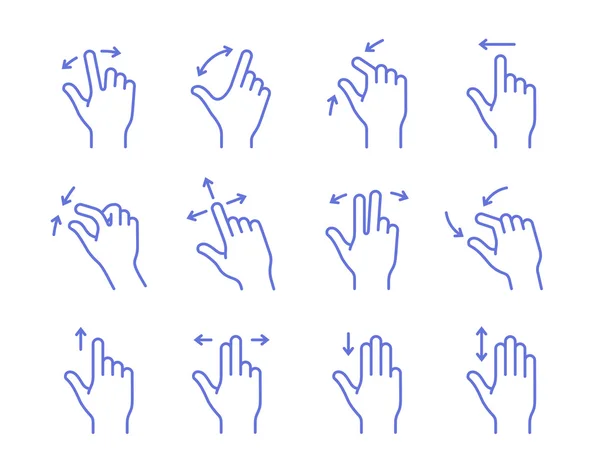 Gesture icon set — Stock Vector