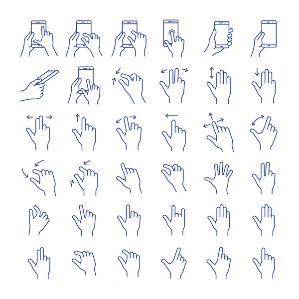 Set di icone gestuali — Vettoriale Stock