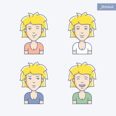 Vektör kız avatarları